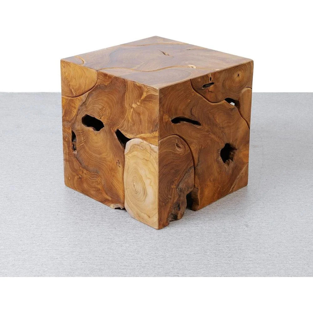 Teak Wood Organic Square Side Table | France and Son