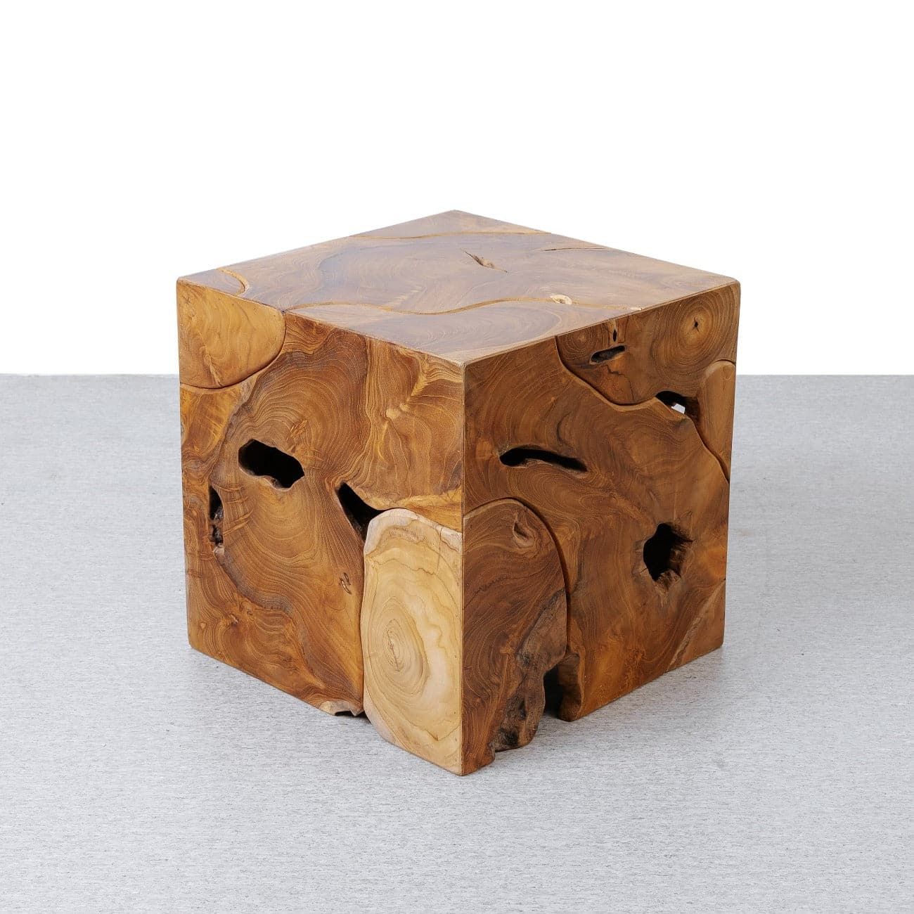 Teak Wood Organic Square Side Table | France and Son