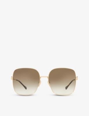 GG0879S square-frame glass and metal sunglasses | Selfridges