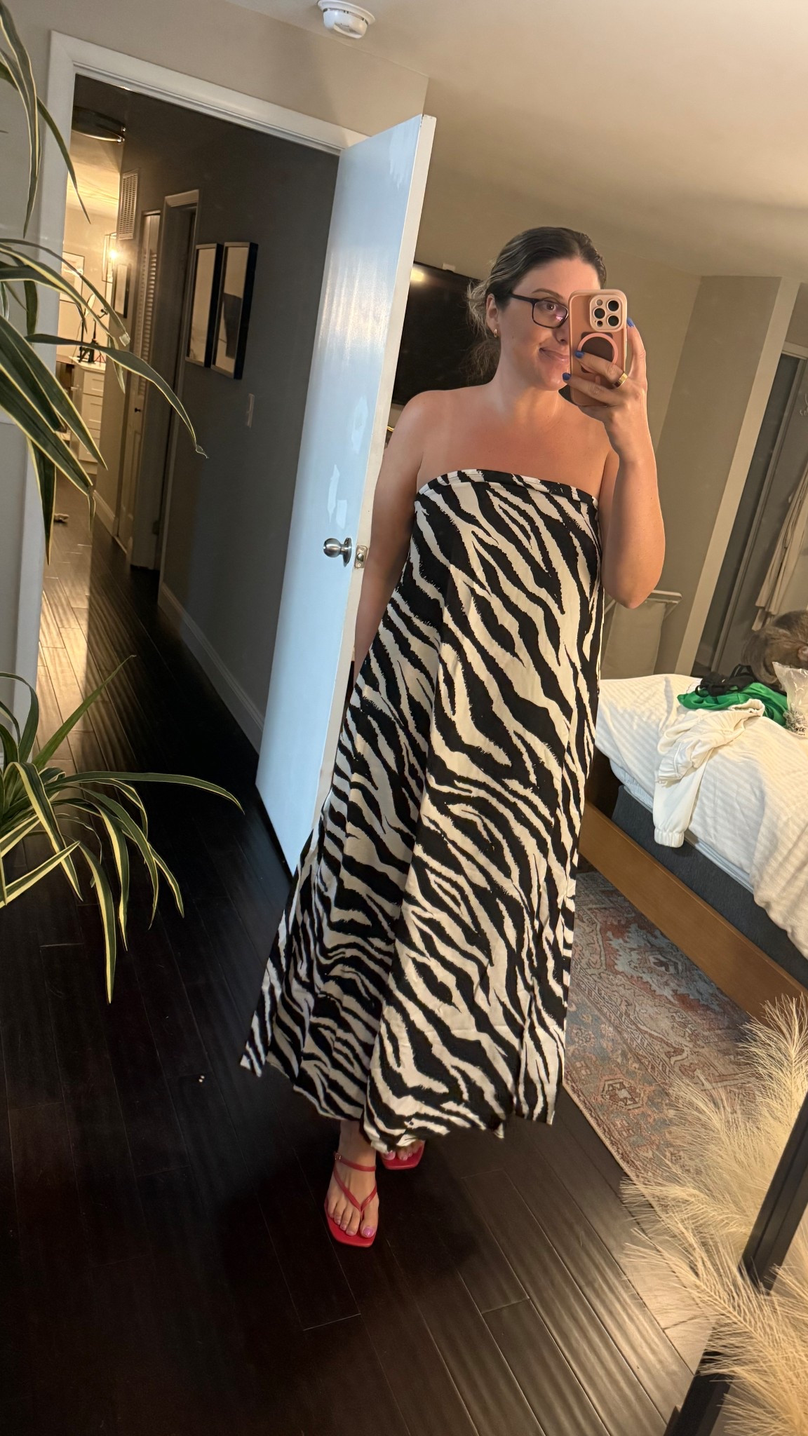 Perfect dress for a wedding or rehearsal dinner! 

Funky dress, zebra dress, red heels, kitten heels, bandeau maxi dress, slip dress, comfy dress 

#LTKFindsUnder50 #LTKWedding