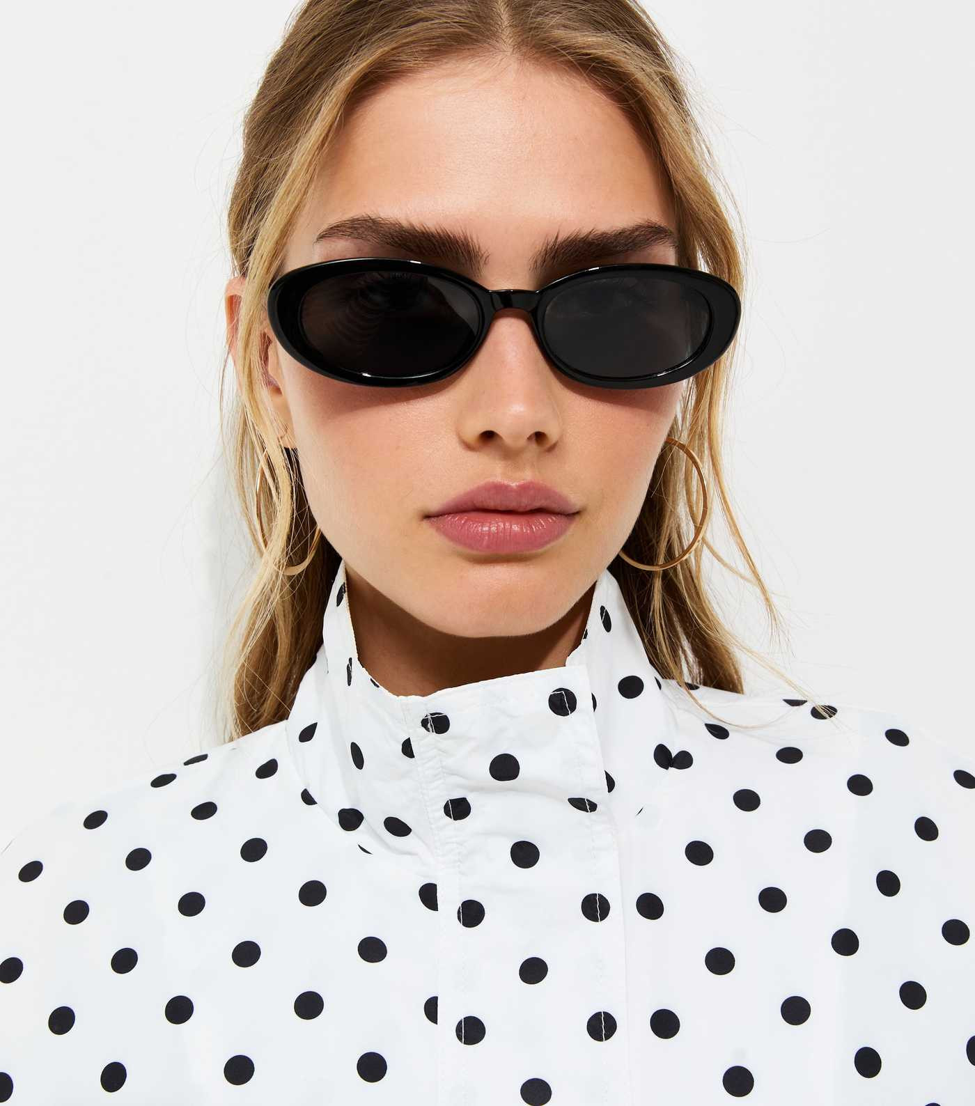 White Polka Dot Bubble Hem Zip Windbreaker Jacket | New Look | New Look (UK)