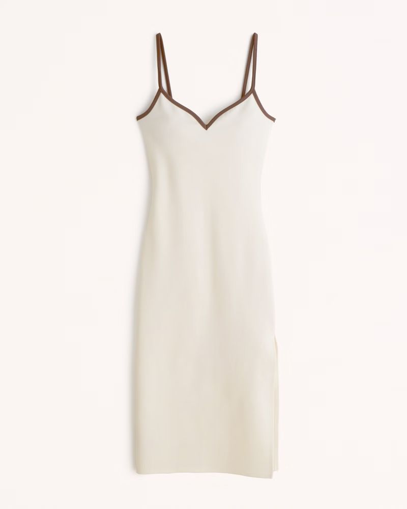 Women's Notch-Neck Midi Dress | Women's Dresses & Jumpsuits | Abercrombie.com | Abercrombie & Fitch (US)