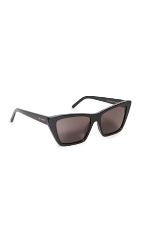 Saint Laurent Women's SL 276 Mica Sunglasses, Black-Black-Grey, One Size | Amazon (US)