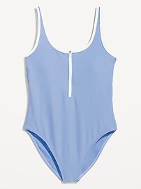 Half-Zip One-Piece Swimsuit | Old Navy (US)