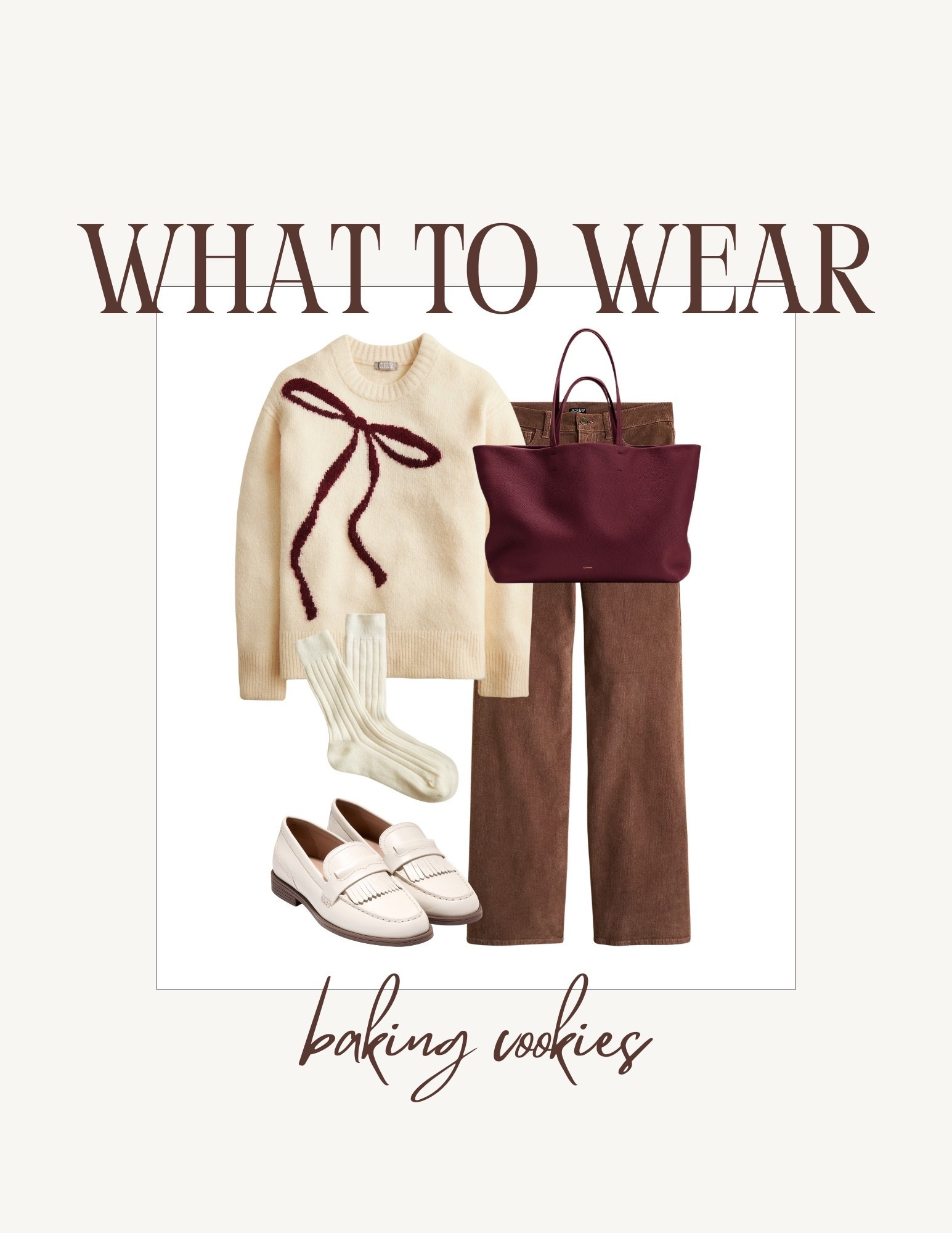 What to wear for baking cookies with the family. I love the bow sweater  

#LTKHoliday #LTKSeasonal #LTKGiftGuide