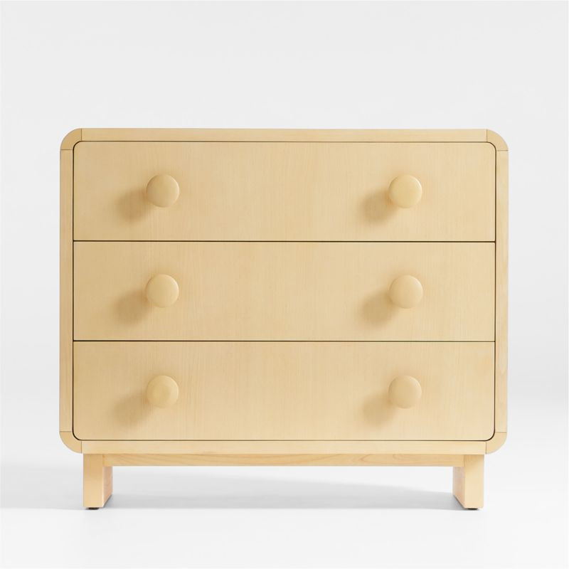 Steamer Lane 3-Drawer Natural Wood Dresser + Knobs | Crate & Kids | Crate & Barrel
