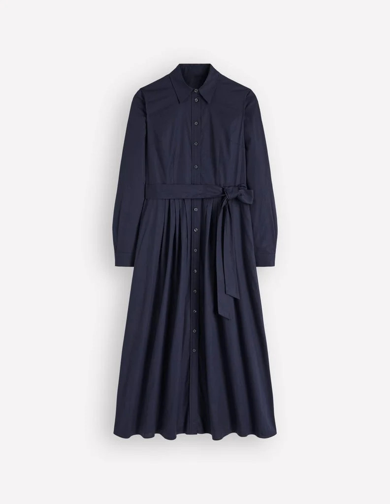 Alexa Cotton Midi Shirt Dress-Navy | Boden UK