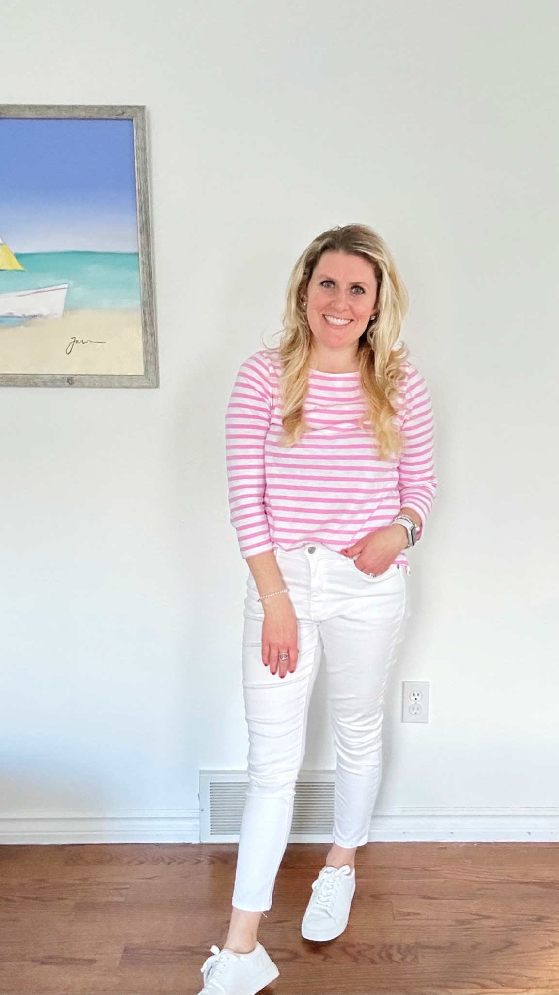 White denim, skinny jeans, white jeans, spring style, classic style, timeless style, classic fashion, mom style, casual style, Loft, J.Crew 

#LTKstyletip #LTKSeasonal #LTKunder100