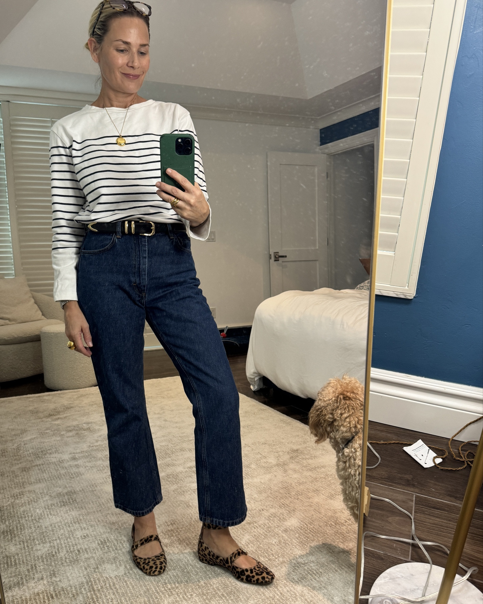 Leopard & stripes, two ‘neutrals’ that go together. You may have noticed leopard print is everywhere at the moment. I would say it’s back but it never really goes away. I have friends that wear leopard every day as it’s part of their DNA and then there are people like me who won’t do leopard RTW but I’m happy to break out the leopard accessories every few years. As witnessed here with my (very old) J crew mary Jane’s from about 10 years ago! When I saw the new leopard mesh ballets (the Landon) from Loeffler Randall sell out in 24 hours I knew I had better invest in another pair quickly… here are my picks for leopard shoes that are still available, get them before they all go as this trend isn’t going anywhere for fall. I am currently eyeing the Sezane Matilda Ballerinas ...#LTKBacktoSchool 

#LTKSeasonal #LTKStyleTip