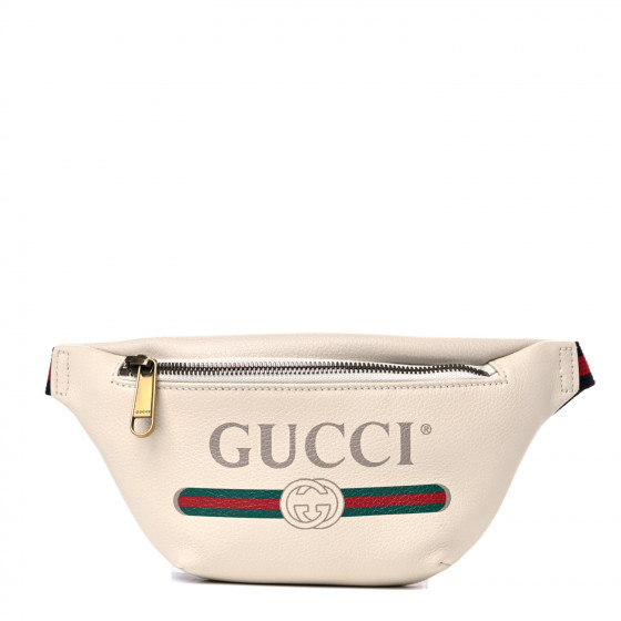 GUCCI Grained Calfskin Small Logo Belt Bag White | Fashionphile