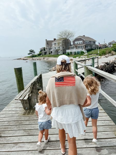 American Flag Cotton Sweater Fourth of July Outfit Idea