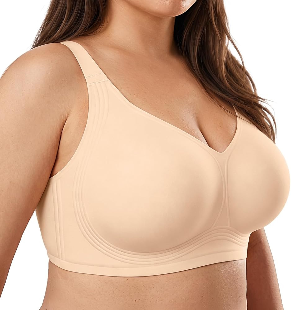 OEAK Womens Wireless Jelly Bra Plus Size Supportive Seamless Bras Full Coverage Push Up Comfortab... | Amazon (US)