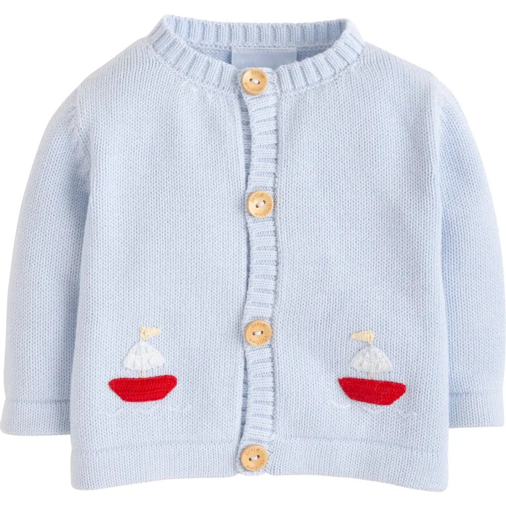 Little English Kids' Crochet Cardigan in Sailboat at Nordstrom, Size 9-12M | Nordstrom