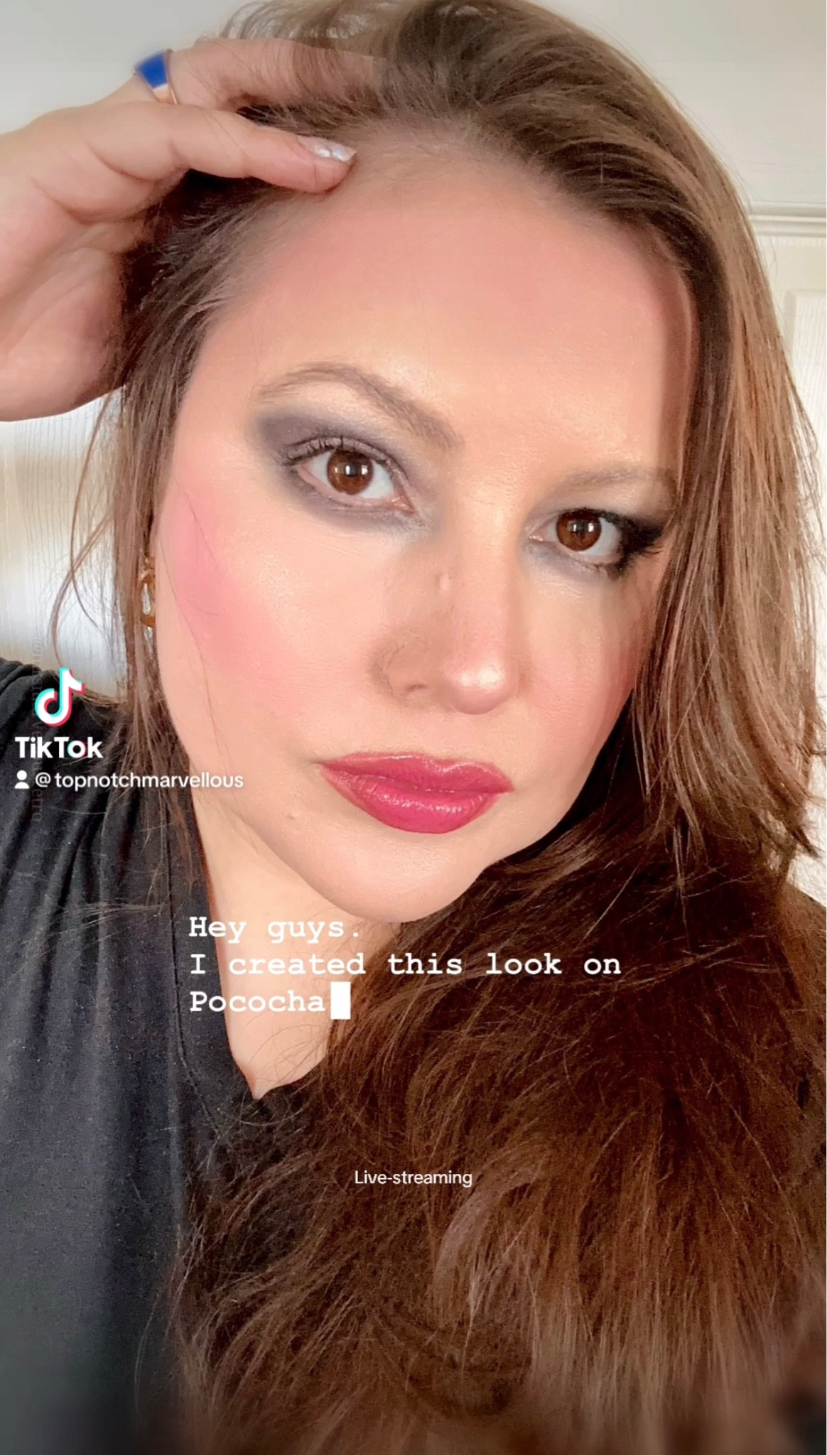 🎥 I created this look LIVE on @pococha_us #pococha 
❤️ Huge thank you to @mtalentagency for this opportunity!! 💥 Follow: MrsMarvellous on Pococha for more!! 

💄 Product Details:
• JLO glow serum @jlobeauty 
• Amuse Smoothie Skin Baking Powder + Fill Me In Brow Pencil @amuse 
• Clinique Beyond Perfecting Foundation & Concealer @clinique 
• Rosi Drops Drunk Elephant @drunkelephant 
• “My Favorite” Blush Beauty Creations @beautycreations.cosmetics 
• Just A Girl “Lucky Me” (As Highlighter) GXVE @gxvebeauty 🎉 Use code: MARVELLOUS at checkout or shop using my link!! 
🛍️ SHOP: https://gxvebeauty.com/?affiliate-code=MARVELLOUS  
• “Hello Darkness” Eyeshadow Pen (Snitchery Collection) + Pretty Fresh Foundation + Goodie Bag Lipstick and Bloom Time Lux Lipstick mixed together from Colourpop @colourpopcosmetics 
• Eye Color “Chaos” Silk Naturals @silknaturals 
• They’re Real Mascara Benefit Cosmetics @benefitcosmetics 
• ABH Clear Brow Gel @anastasiabeverlyhills 

💥 FIND ME & MORE • DISCOUNT CODES LOCATED IN MY BIO ON LINKTREE!! 💥 

💥 🌳 Linktree: 
https://linktr.ee/MrsMarvellous

#LTKbeauty #LTKU #LTKFind