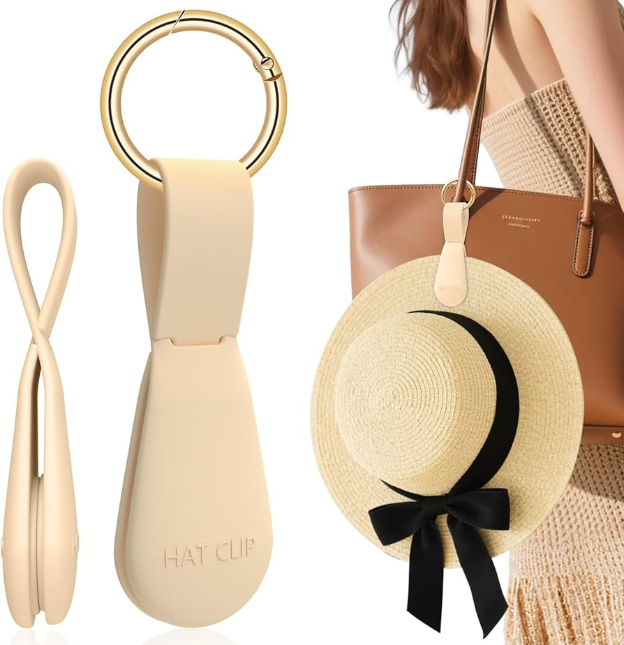 Magnetic Hat Clip for Travel on Bag, Light Khaki Silicone Hat Clip Magnet Hat Holder Hat Hook for... | Amazon (US)