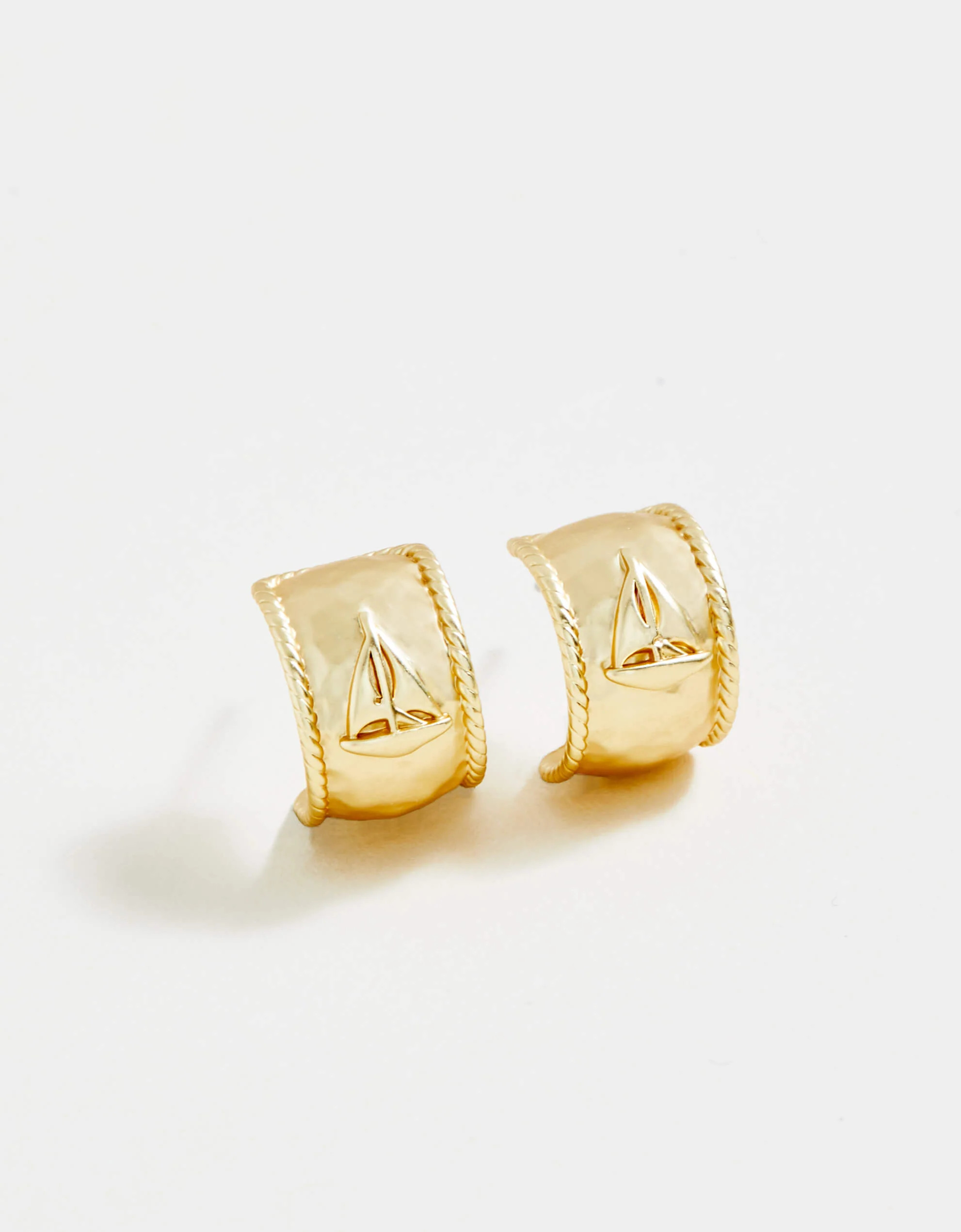 Set Sail Hoop Earrings 14mm Gold | Spartina 449