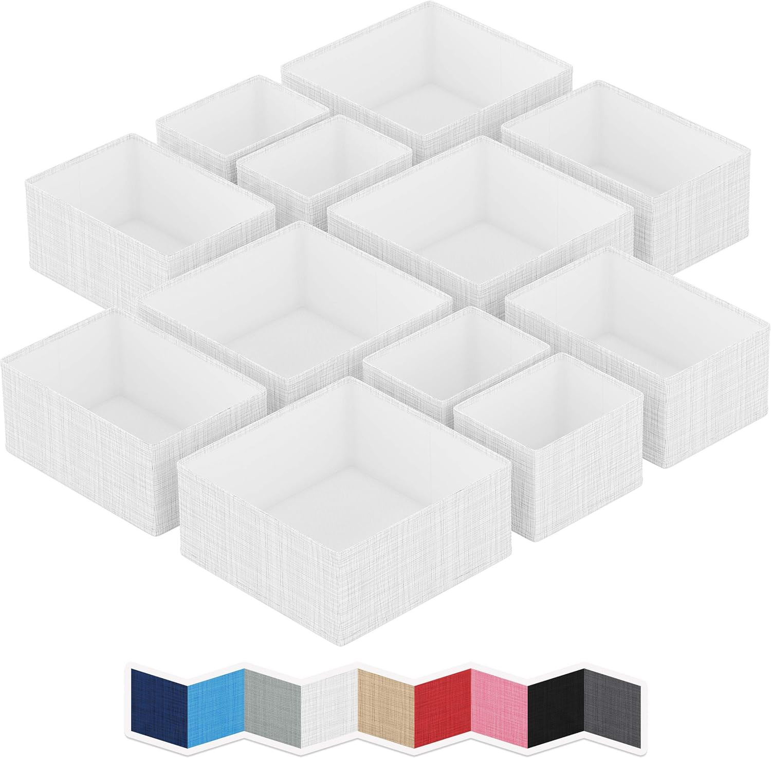 NEATERIZE Caddy - [Set Of 12] - Closet Organizer and Storage Baskets| Foldable Cloth Drawers Divi... | Amazon (US)
