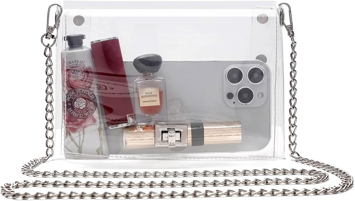 MOETYANG Transparent Clutch Clear Purse Crossbody Shoulder Bags Stadium Approved Bags | Amazon (US)