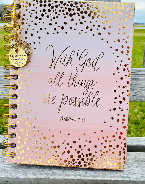 Christian Journal With Journal Charm Christian Journal - Etsy | Etsy (US)