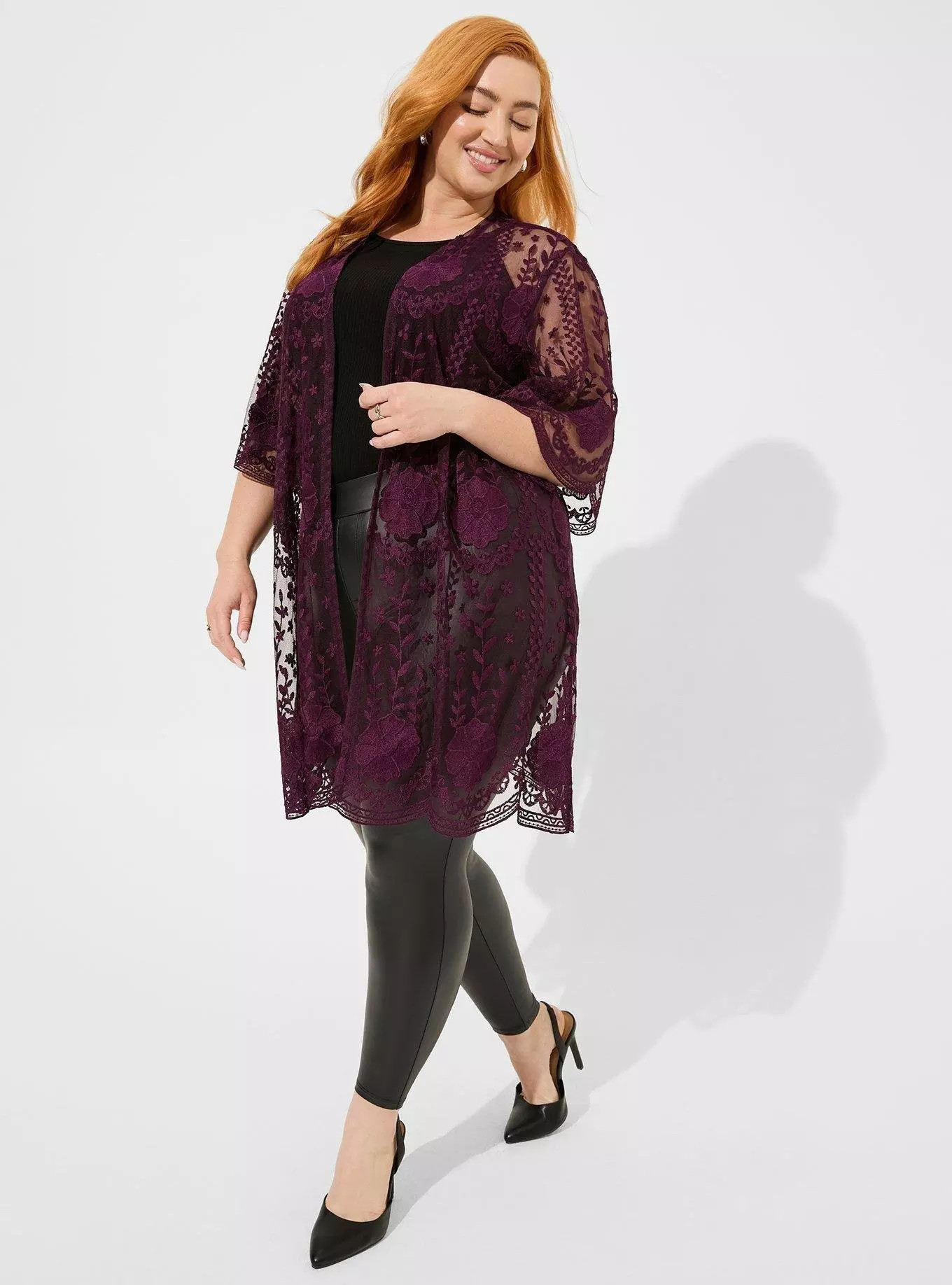 Mesh Crochet Lace Kimono | Torrid (US & Canada)