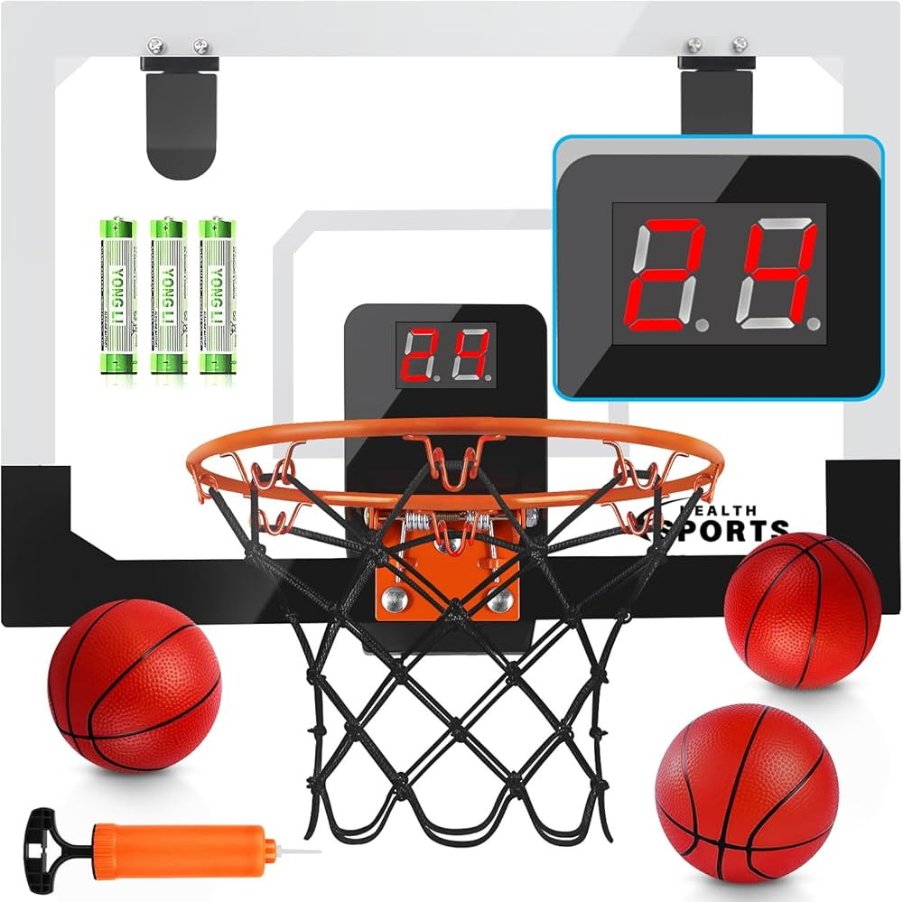 Mini Basketball Hoop Indoor with Scorer and Batteries, Indoor Basketball Hoop Over The Door with ... | Amazon (US)