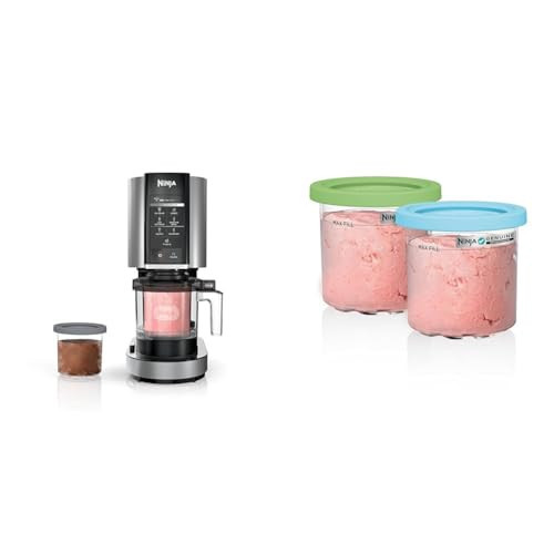 Ninja NC301 CREAMi Ice Cream Maker + 2 Pint Containers and Lids Bundle | Amazon (US)