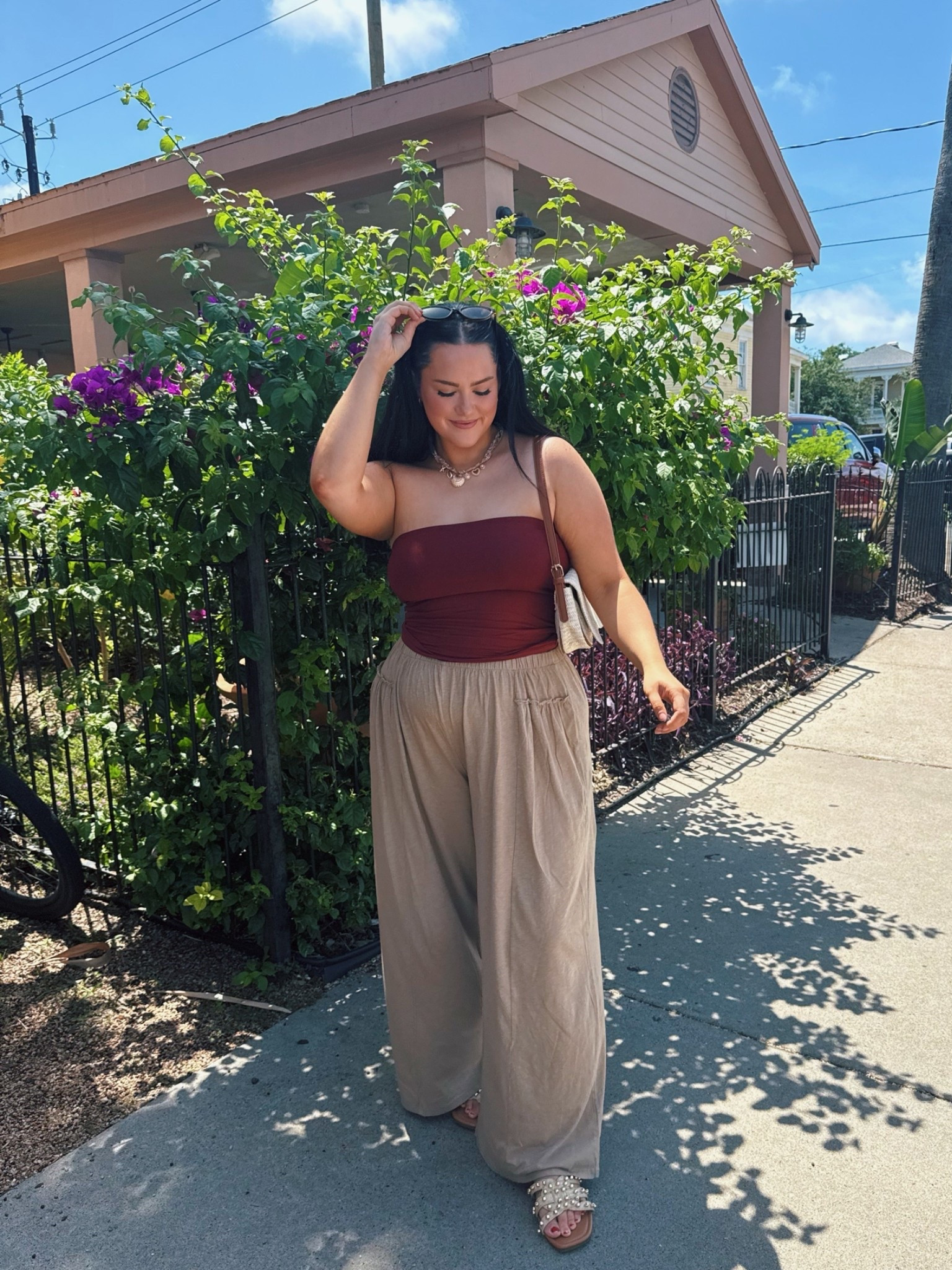 Wearing size XL in the top & sized down to large in the pants 🥥🤎

#LTKTravel #LTKMidsize #LTKootd