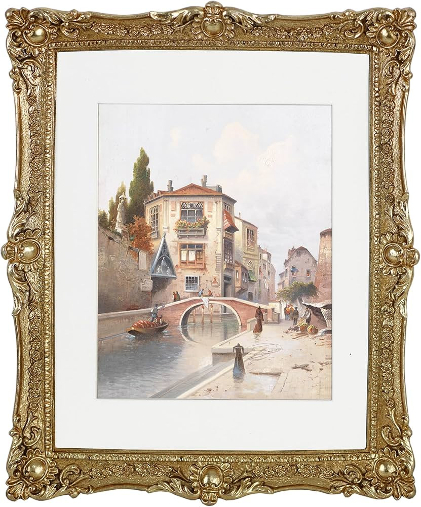 OIGUMR Gold Picture Frame 11x14 Picture Frame Gold Photo Frame Ornate Frame Made of Glass, Resin | Amazon (US)