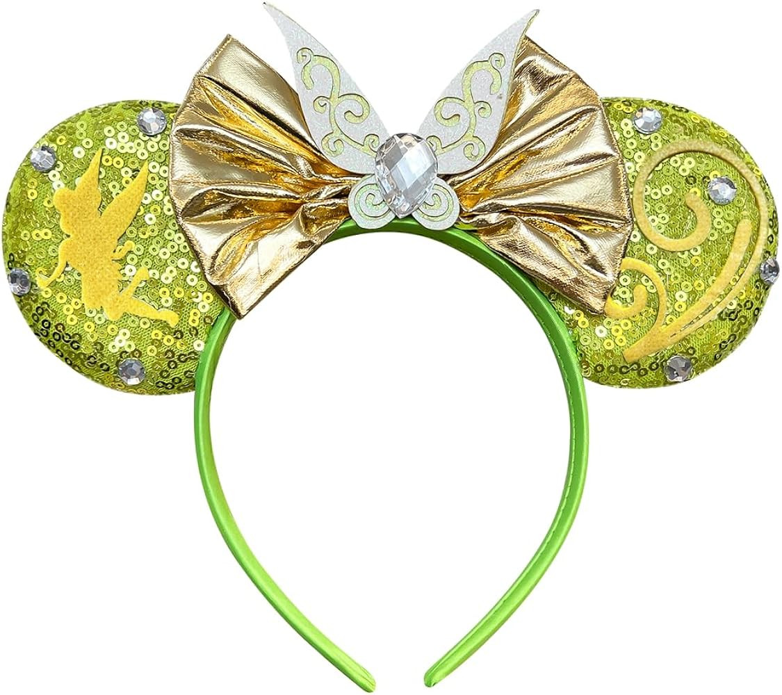 Sequin Bow Mouse Ears Headband, Green, for Girls, Women and Kids | Amazon (US)