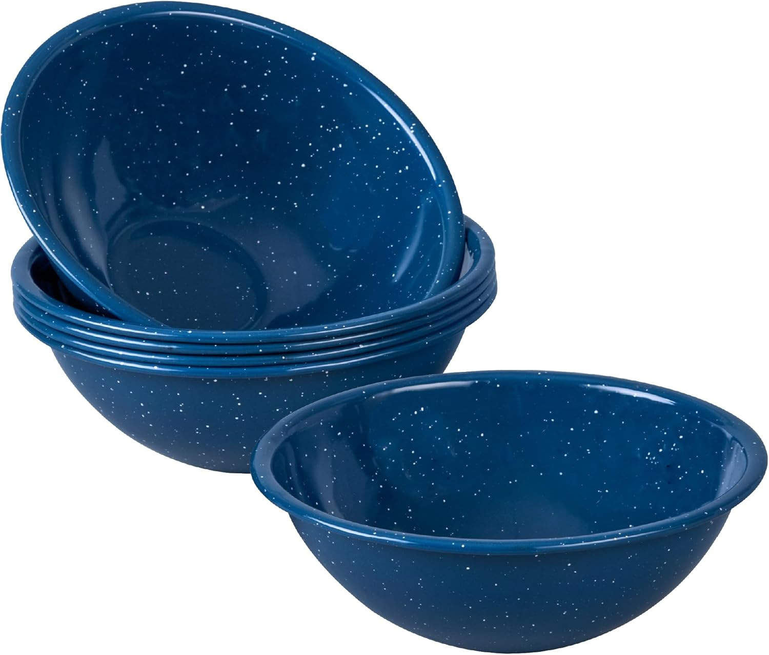 Cinsa 6 Piece Bowl Set, 7 inch, 1 Qt (Royal Speckled Blue), Enamelware Bowls for Indoor & Outdoor... | Amazon (US)