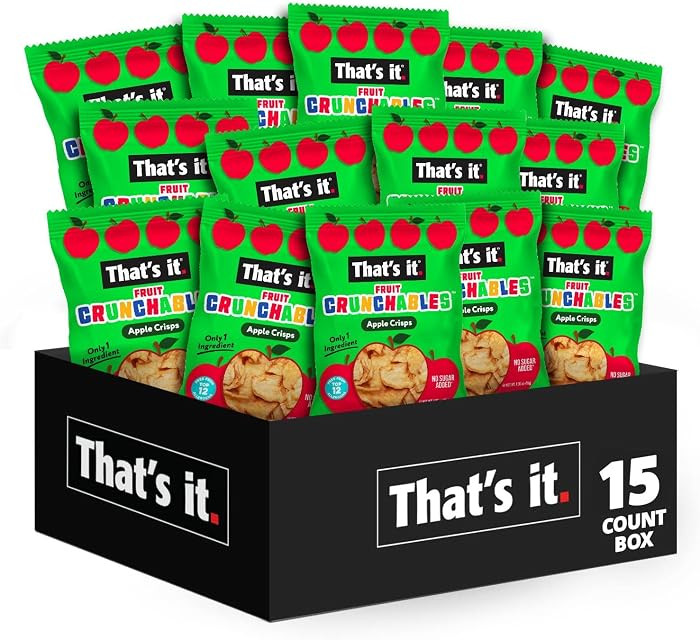 That's it. Fruit Crunchables (15 Pack) Apple Crisps healthy snacks for kids, Plant-Based, Non-GMO... | Amazon (US)