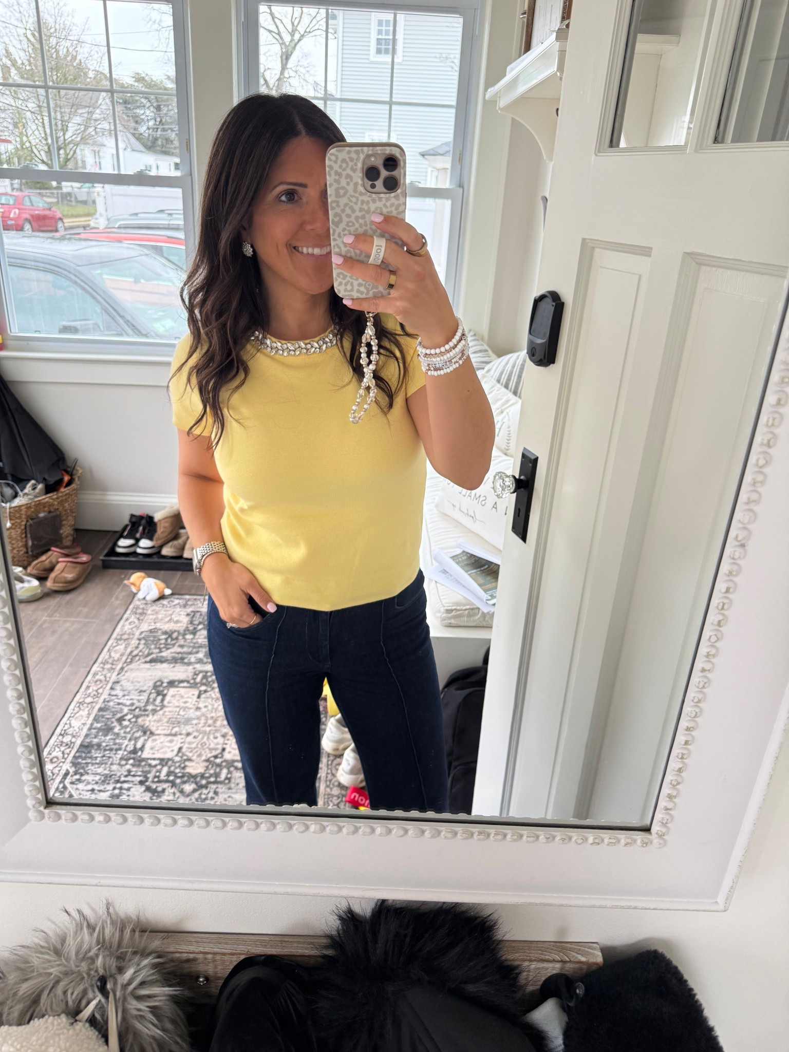 The perfect spring sweater with built in crystals! Code Collectivelee35 for 35% off at Vici 

#LTKPetite #LTKOver40 #LTKWorkwear