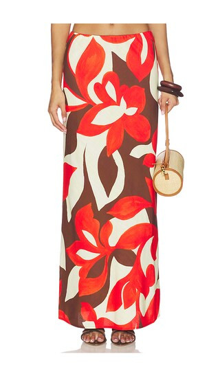 Billie Maxi Skirt in Amoree Chocolate | Revolve Clothing (Global)