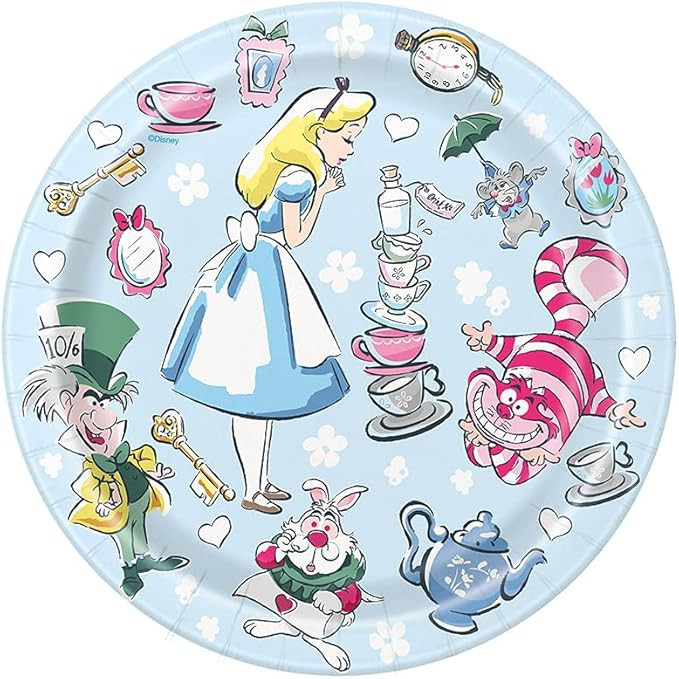 Unique Industries Alice in Wonderland 7" Dessert Plates (8) | Amazon (US)