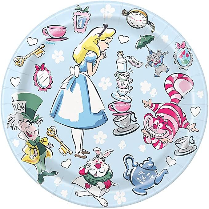 Unique Industries Alice in Wonderland 7" Dessert Plates (8) | Amazon (US)
