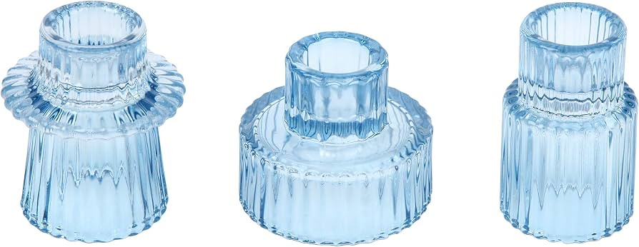 Vixdonos Glass Candlestick Holders Tealight Candle Holders for Table Centerpieces, Wedding Decor ... | Amazon (US)
