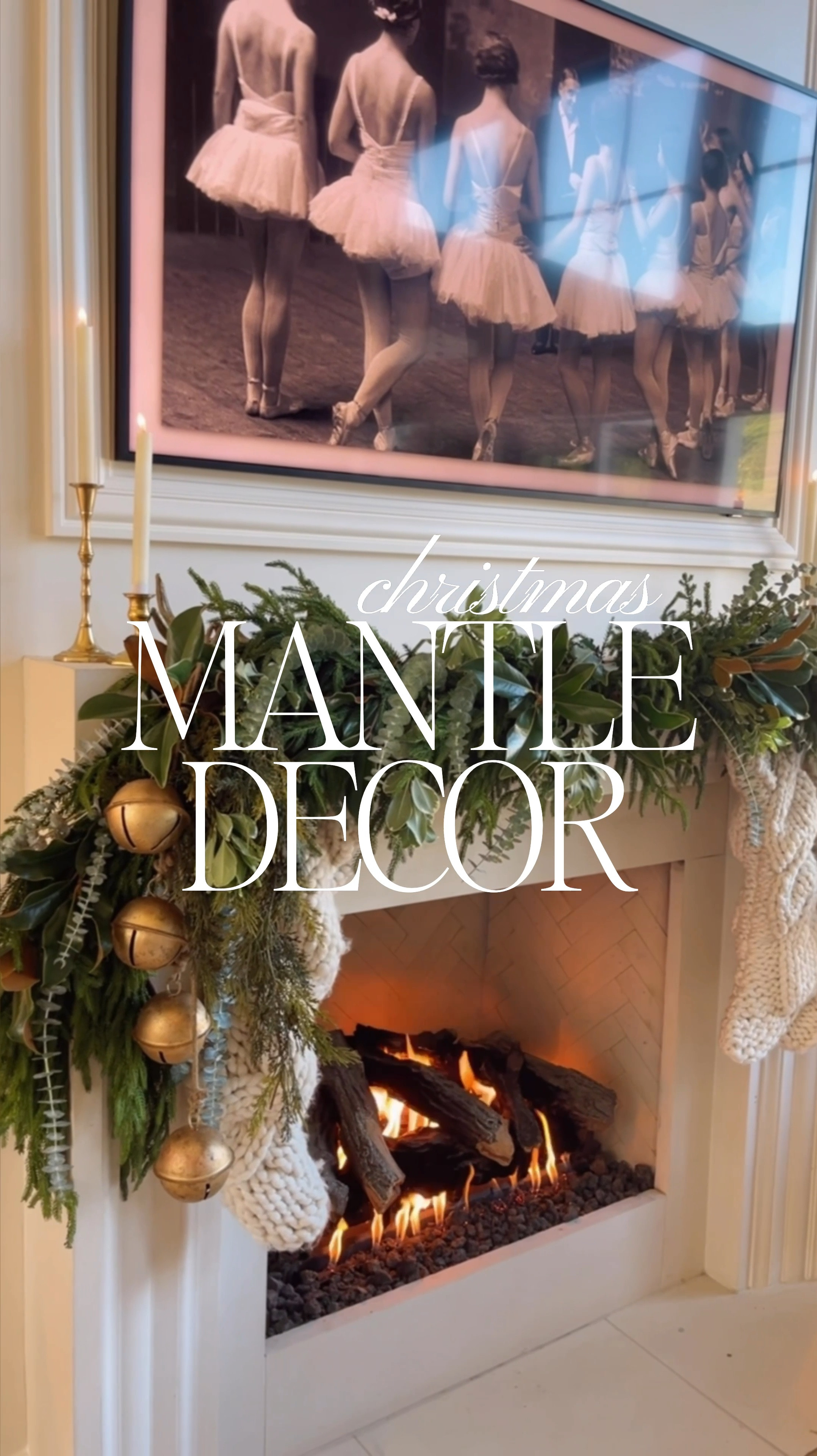 My mantle Christmas garland and decor. 

#LTKSeasonal #LTKHoliday