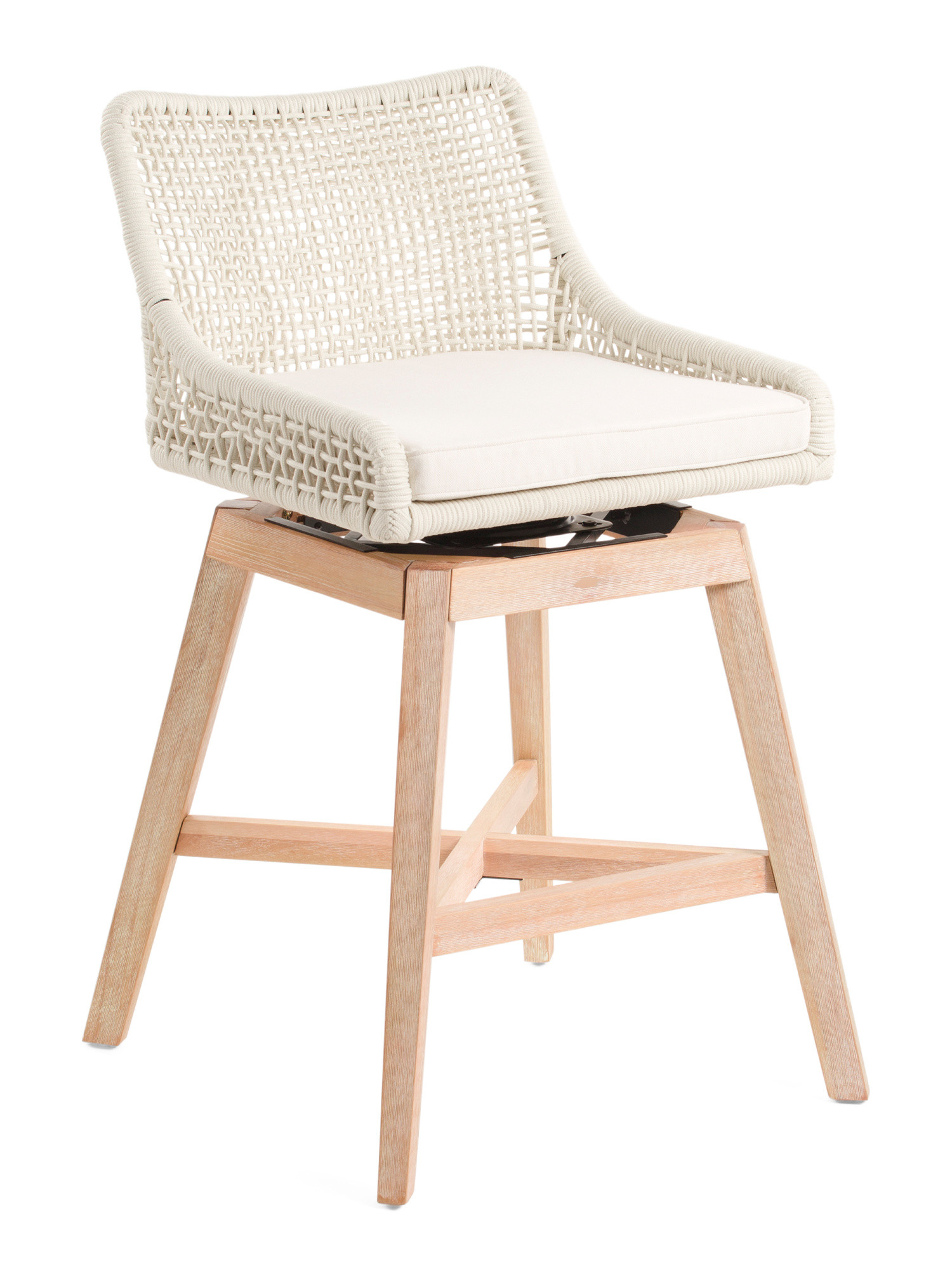 37in Rope Swivel Cross Weave Counter Stool With Cushion | Chairs & Seating | Marshalls | Marshalls