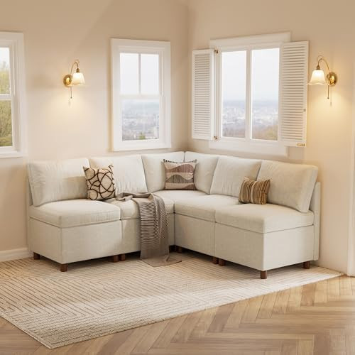 SITJOY Breakfast Nook Bench with Storage, Beige, 5 Seat (1 Corner) | Amazon (US)
