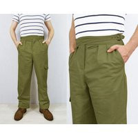 Army Green Gurkha Pants British Military 1950S 7Oz Trousers Belted Pleated Front Cotton | Etsy (US)