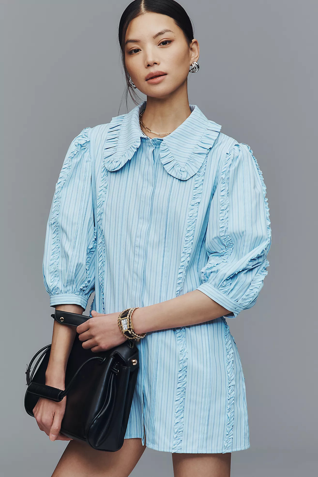 English Factory Collared Mini Shirt Dress | Anthropologie (US)