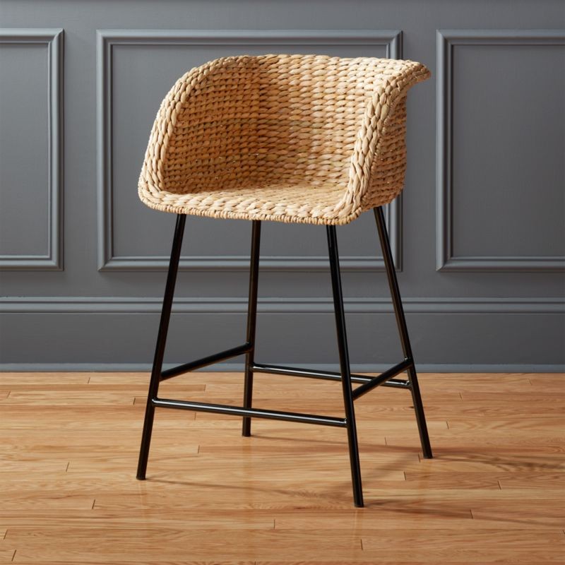 Silas Seagrass Counter Stool 24" + Reviews | CB2 | CB2