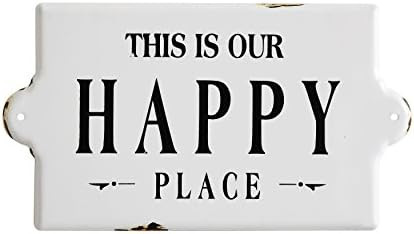 Creative Co-Op "This is Our Happy Place" Metal Wall Plaque | Amazon (US)