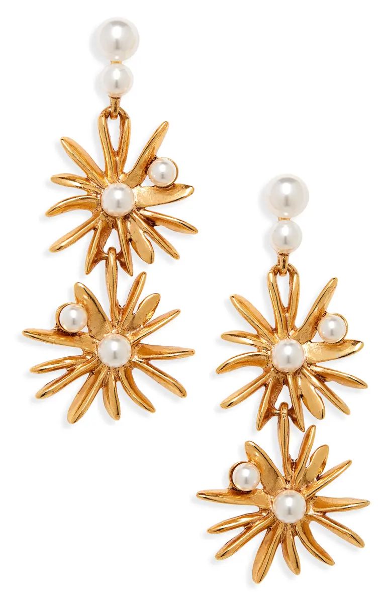 Imitation Pearl Starburst Drop Earrings | Nordstrom