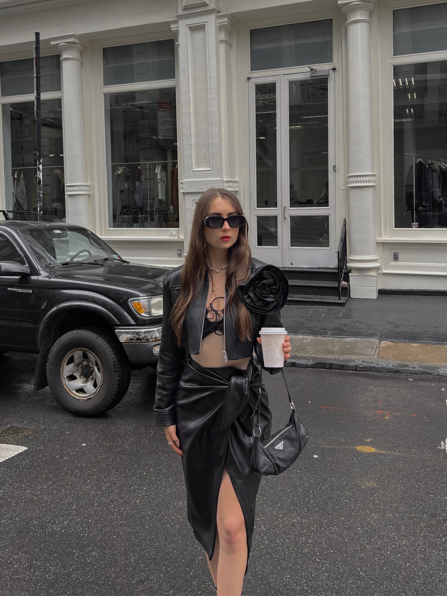 leather on leather street style look 

Nyfw outfit, leather jacket, leather skirt, leather outfit, soho nyc, street style inspo, streetwear fashion, minimalistic outfit, black outfit, flower embellishment, fall fashion

#LTKSeasonal #LTKstyletip #LTKworkwear