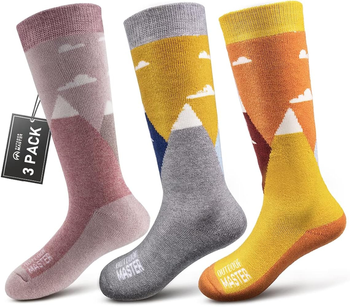 OutdoorMaster Kids Ski Socks - Merino Wool Blend, Over the Calf Design | Amazon (US)