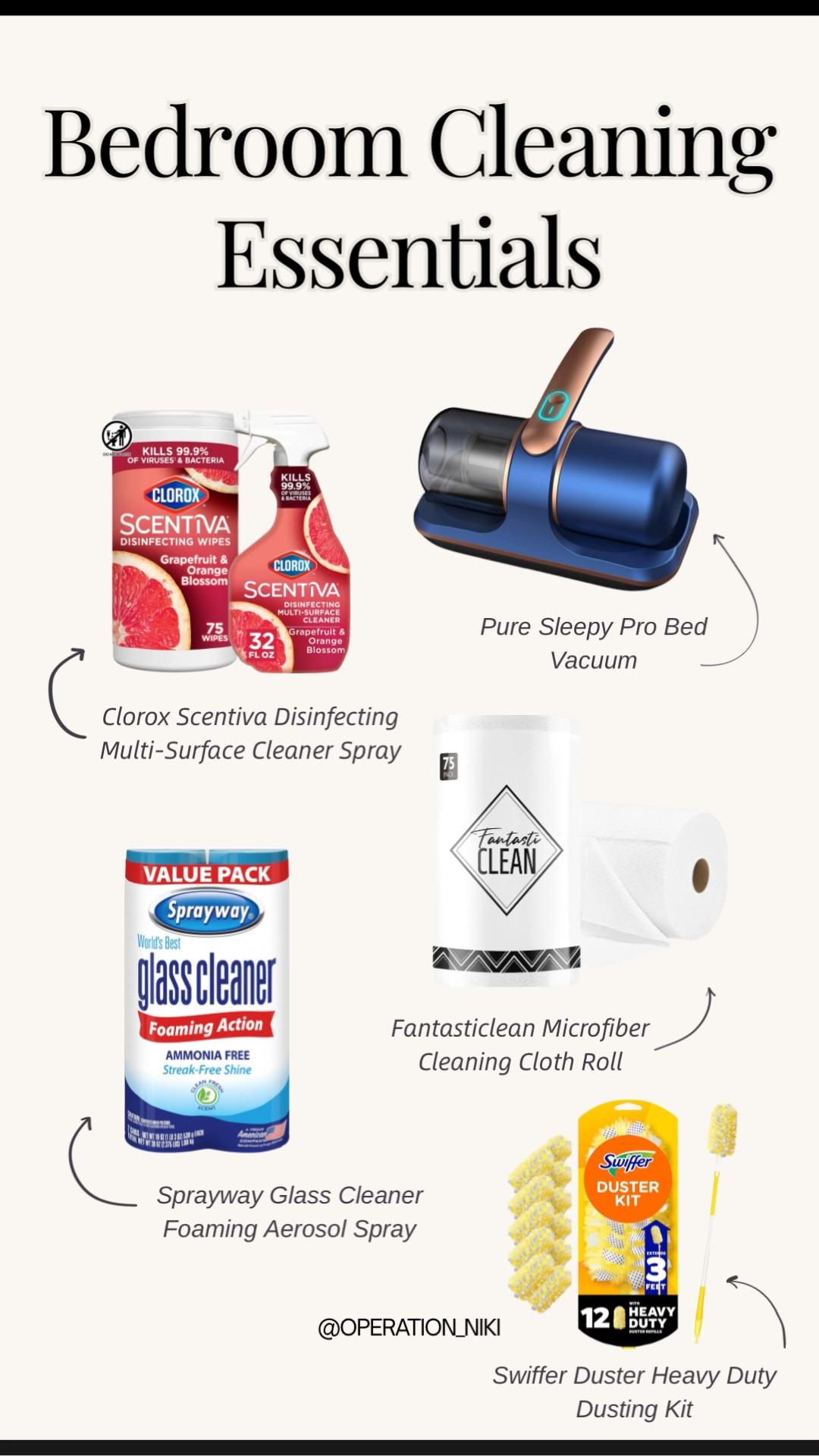Make Cleaning Easier ✨ Bedroom cleaning essentials that help keep your space fresh, organized, and manageable. These are the tools I rely on to stay consistent with my cleaning routine and make regular resets quicker and more efficient.

Follow for more @OPERATION_NIKI on IG, TikTok, & Facebook
#bedroomcleaning #cleaningessentials #homeorganization #organizedhome #cleaningroutine #amazonfinds #amazonhome #homecleaning #operationniki 

#LTKFindsUnder100 #LTKFindsUnder50 #LTKHome