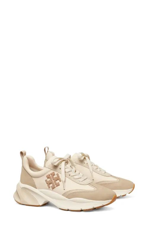 Tory Burch Good Luck Trainer Sneaker in French Pearl/Biscotti at Nordstrom, Size 10 | Nordstrom