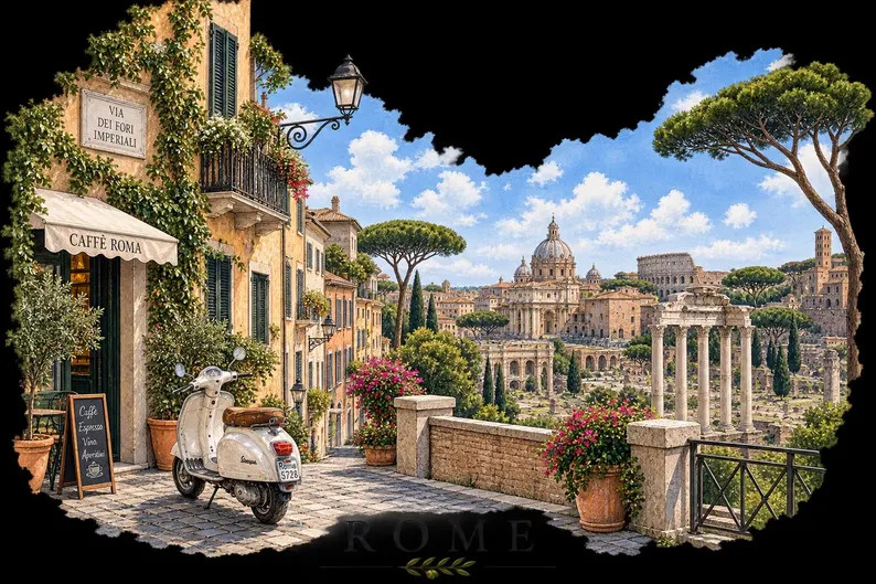 Rome Italy Watercolor PNG, Rome Travel Clipart, Italian City Sublimation Design, Italy Vacation S... | Etsy (Global)