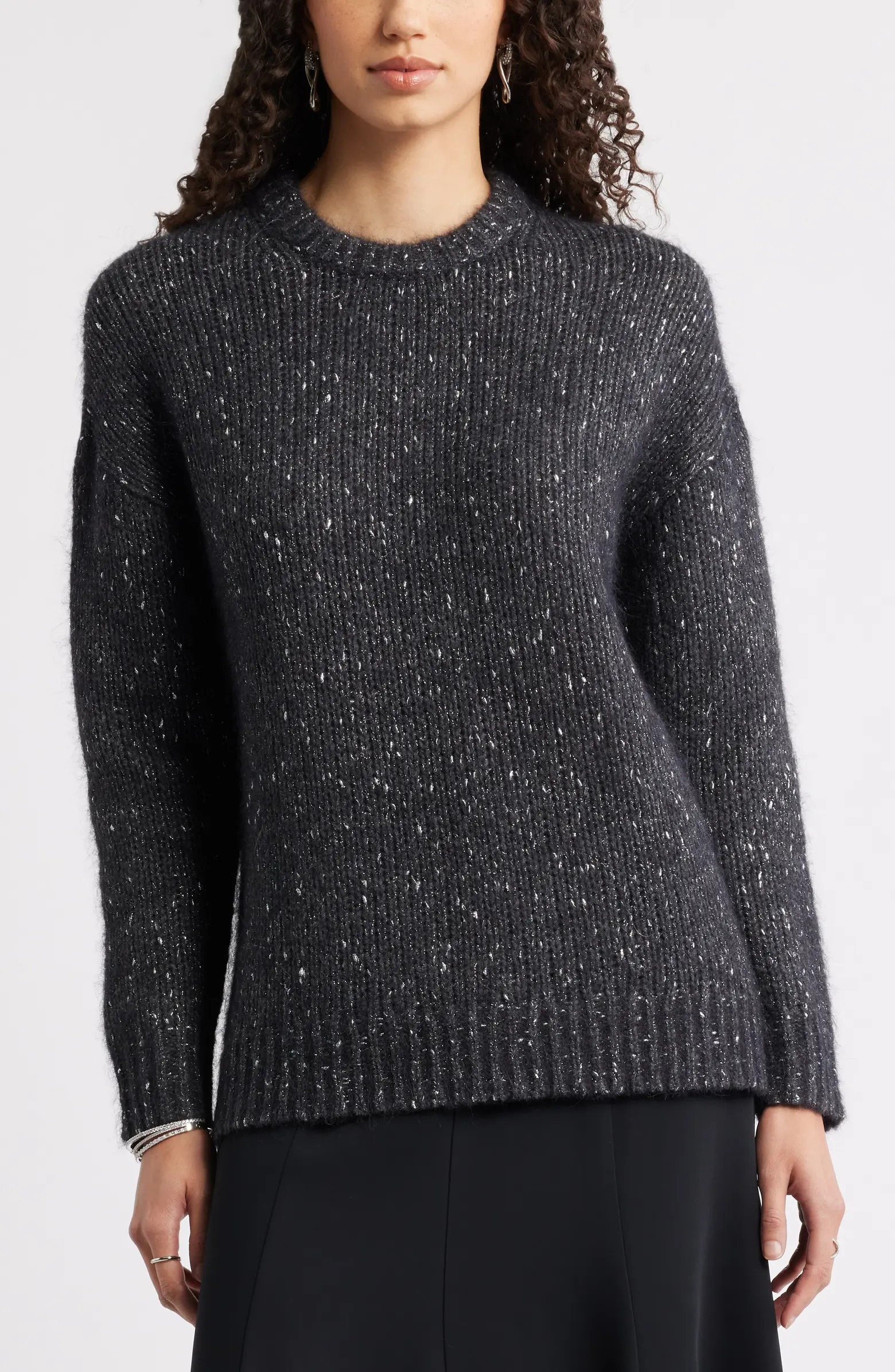 Metallic Crewneck Sweater | Nordstrom